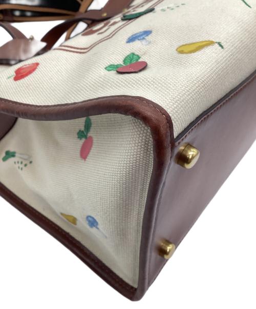 COACH（コーチ）COACH (コーチ) 2WAYバッグ フィールド トート 30 ウィズ ガーデン エンブロイダリー ブラウン×ベージュの古着・服飾アイテム