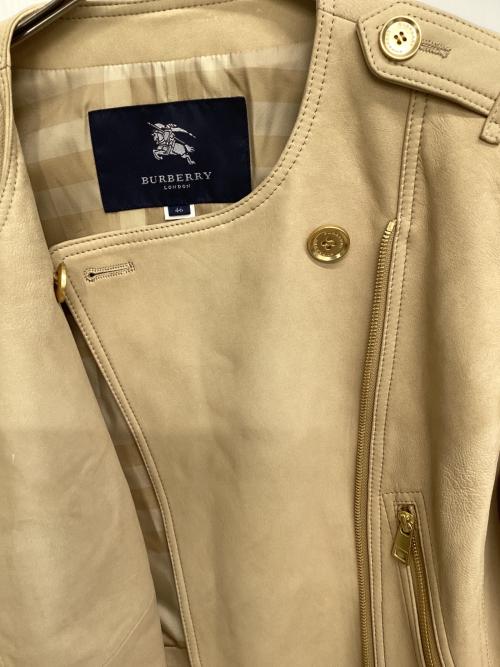 BURBERRY LONDON（バーバリーロンドン）BURBERRY LONDON (バーバリーロンドン) レザージャケット ベージュ サイズ:40の古着・服飾アイテム