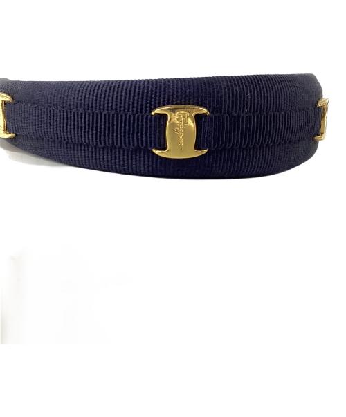 Ferragamo（フェラガモ）Ferragamo (フェラガモ) カチューシャ ネイビーの古着・服飾アイテム