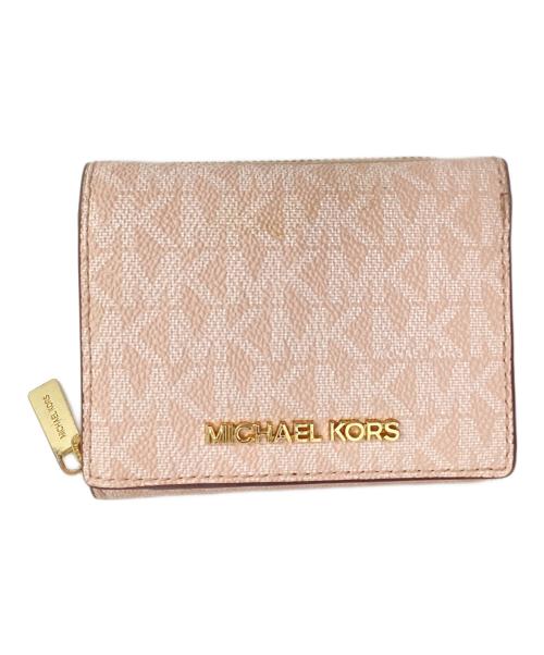 MICHAEL KORS（マイケルコース）MICHAEL KORS (マイケルコース) 3つ折り財布 ピンクの古着・服飾アイテム
