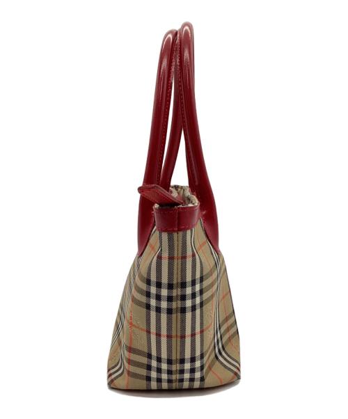 Burberry's（バーバリーズ）Burberry's (バーバリーズ) ミニトートバッグ ベージュ×レッドの古着・服飾アイテム