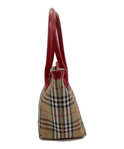 Burberry's（バーバリーズ）Burberry's (バーバリーズ) ミニトートバッグ ベージュ×レッドの古着・服飾アイテム