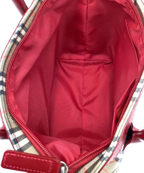 Burberry's（バーバリーズ）Burberry's (バーバリーズ) ミニトートバッグ ベージュ×レッドの古着・服飾アイテム