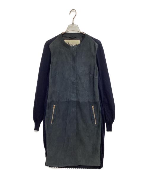 HERNO（ヘルノ）HERNO (ヘルノ) ノーカラーコート ネイビー サイズ:42の古着・服飾アイテム