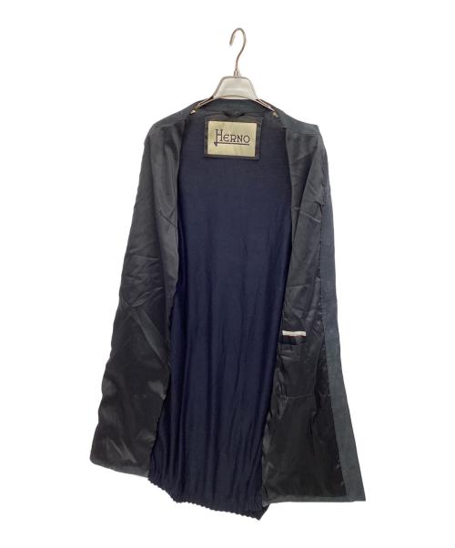 HERNO（ヘルノ）HERNO (ヘルノ) ノーカラーコート ネイビー サイズ:42の古着・服飾アイテム