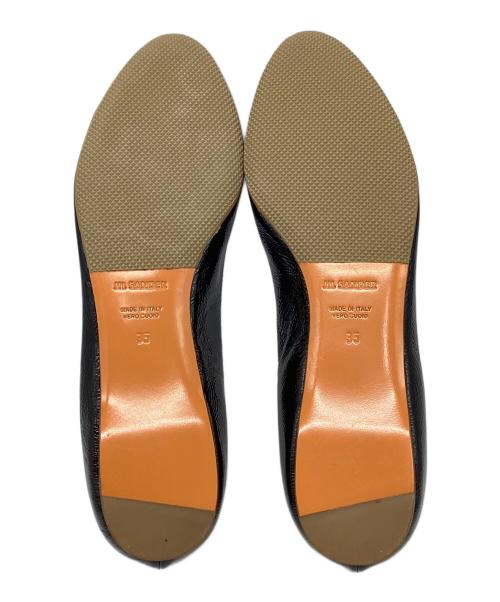 JIL SANDER（ジルサンダー）JIL SANDER (ジルサンダー) フラットパンプス ブラック サイズ:35の古着・服飾アイテム