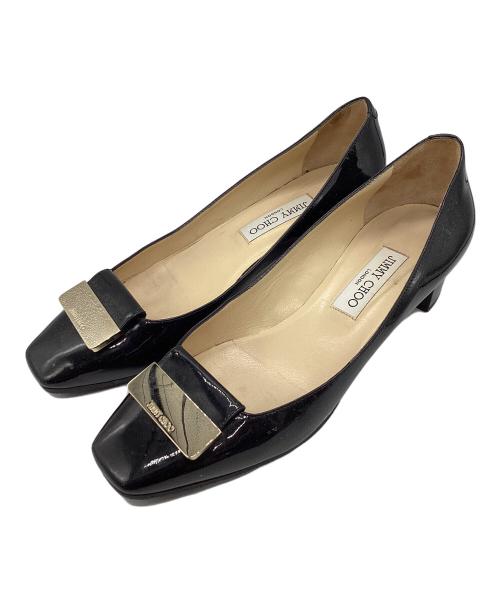 JIMMY CHOO（ジミーチュウ）JIMMY CHOO (ジミーチュウ) スクエアトゥーパンプス ブラック サイズ:不明の古着・服飾アイテム