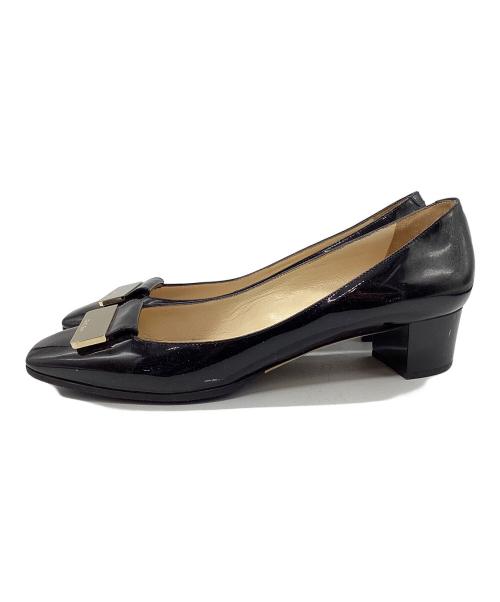 JIMMY CHOO（ジミーチュウ）JIMMY CHOO (ジミーチュウ) スクエアトゥーパンプス ブラック サイズ:不明の古着・服飾アイテム