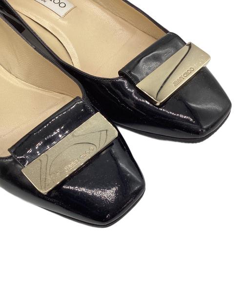JIMMY CHOO（ジミーチュウ）JIMMY CHOO (ジミーチュウ) スクエアトゥーパンプス ブラック サイズ:不明の古着・服飾アイテム
