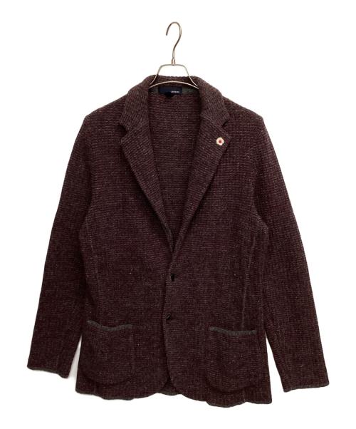 LARDINI（ラルディーニ）LARDINI (ラルディーニ) ニットジャケット ボルドー サイズ:Ｌの古着・服飾アイテム