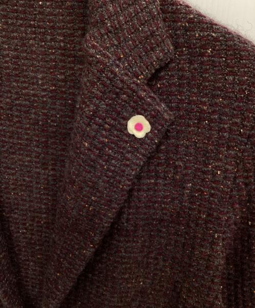 LARDINI（ラルディーニ）LARDINI (ラルディーニ) ニットジャケット ボルドー サイズ:Ｌの古着・服飾アイテム