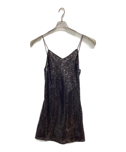 COACH（コーチ）COACH (コーチ) ノースリーブ・キャミソールワンピース SEQUIN SHORT CAMI DRESS ブラック サイズ:4 未使用品の古着・服飾アイテム