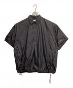 Graphpaperグラフペーパー）の古着「半袖シャツ PERTEX QUANTUM AIR Ripstop Regular Collar Pullover」｜ブラック