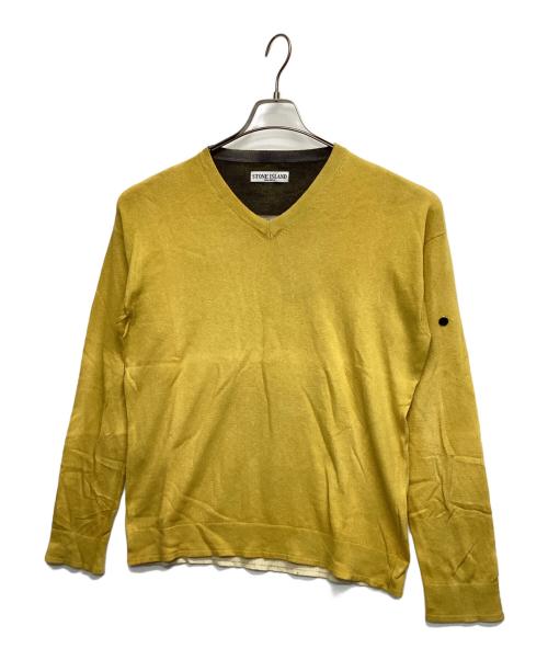 STONE ISLAND（ストーンアイランド）STONE ISLAND (ストーンアイランド) 薄手ニット イエロー サイズ:XLの古着・服飾アイテム