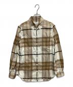 BURBERRYバーバリー）の古着「長袖シャツ」｜ベージュ×ホワイト