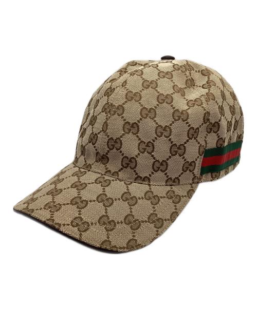 GUCCI（グッチ）GUCCI (グッチ) ベースボールキャップ GGキャンバス ベージュ サイズ:Lの古着・服飾アイテム