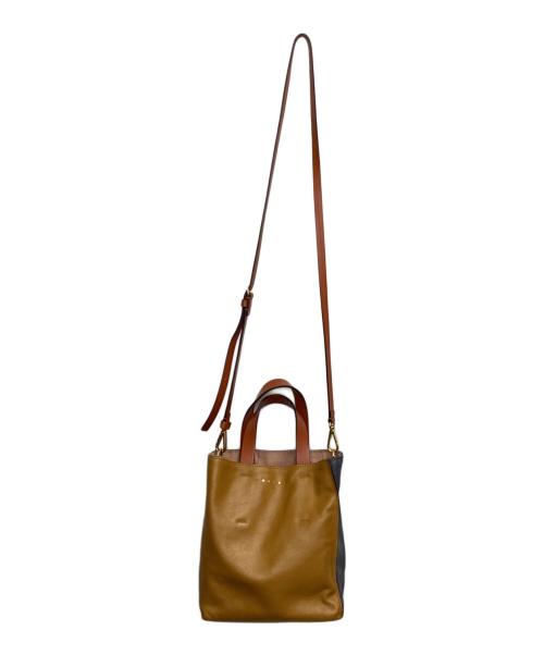MARNI（マルニ）MARNI (マルニ) 2WAYバッグ MUSEO SOFTミニバッグ オレンジ×グレーの古着・服飾アイテム