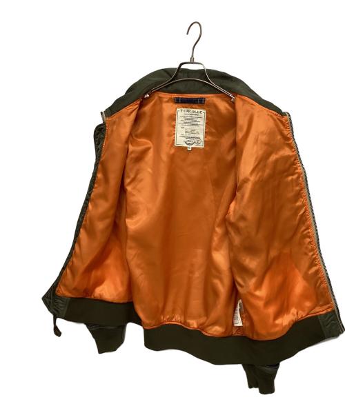 AVIREX（アヴィレックス）AVIREX (アヴィレックス) デニムジャケット TYPE BLUE コンビネーション カスタムデニムジャケット グリーン×インディゴ サイズ:XLの古着・服飾アイテム