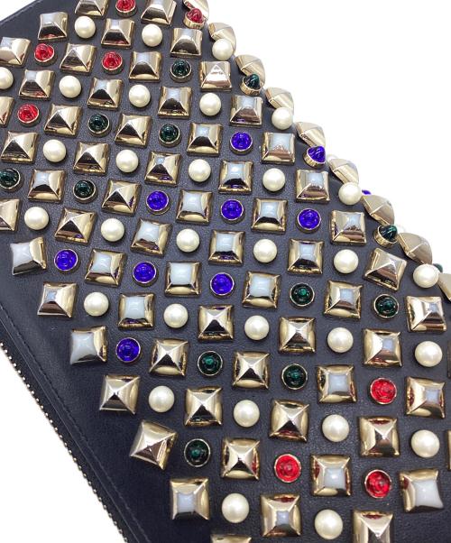 Christian Louboutin（クリスチャン・ルブタン）Christian Louboutin (クリスチャン・ルブタン) 長財布 ラウンドファスナー ブラックの古着・服飾アイテム