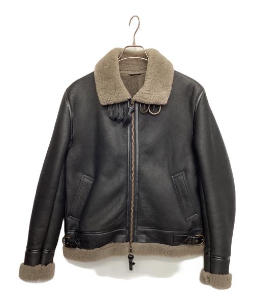 Cinquanta（チンクワンタ）Cinquanta (チンクワンタ) ムートンジャケット B-3 LIGHT JACKET イタリア製 グレー×ブラック サイズ:48の古着・服飾アイテム