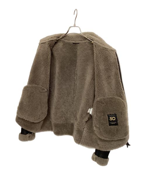 Cinquanta（チンクワンタ）Cinquanta (チンクワンタ) ムートンジャケット B-3 LIGHT JACKET イタリア製 グレー×ブラック サイズ:48の古着・服飾アイテム