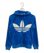 adidasアディダス）の古着「フリースパーカージャケット」｜ブルー