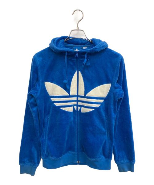 adidas（アディダス）adidas (アディダス) フリースパーカージャケット ブルー サイズ:SIZE XSの古着・服飾アイテム