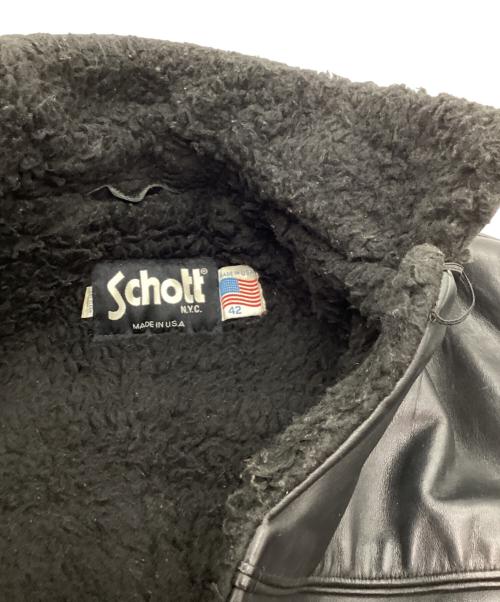 Schott（ショット）Schott (ショット) レザージャケット ブラック サイズ:42の古着・服飾アイテム