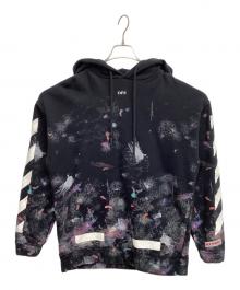 OFFWHITE（オフホワイト）の古着「プルオーバーパーカー Diag Galaxy Over Hoodie」｜ブラック