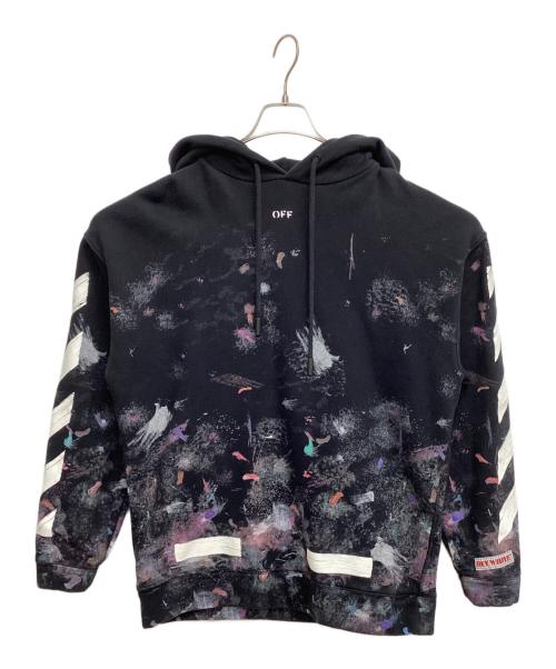 OFFWHITE（オフホワイト）OFFWHITE (オフホワイト) プルオーバーパーカー Diag Galaxy Over Hoodie ブラック サイズ:XXSの古着・服飾アイテム