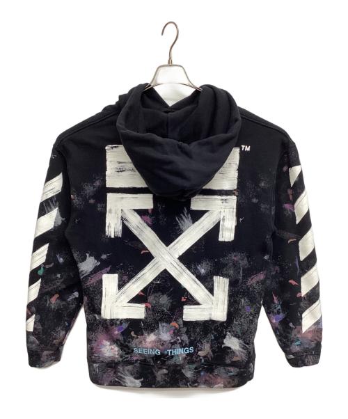 OFFWHITE（オフホワイト）OFFWHITE (オフホワイト) プルオーバーパーカー Diag Galaxy Over Hoodie ブラック サイズ:XXSの古着・服飾アイテム