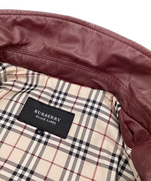 BURBERRY BLACK LABEL（バーバリーブラックレーベル）BURBERRY BLACK LABEL (バーバリーブラックレーベル) レザージャケット ボルドー サイズ:Ｍの古着・服飾アイテム