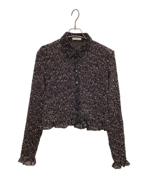 CLANE（クラネ）CLANE (クラネ) 薄手カーディガン ブラック×ホワイト サイズ:1の古着・服飾アイテム