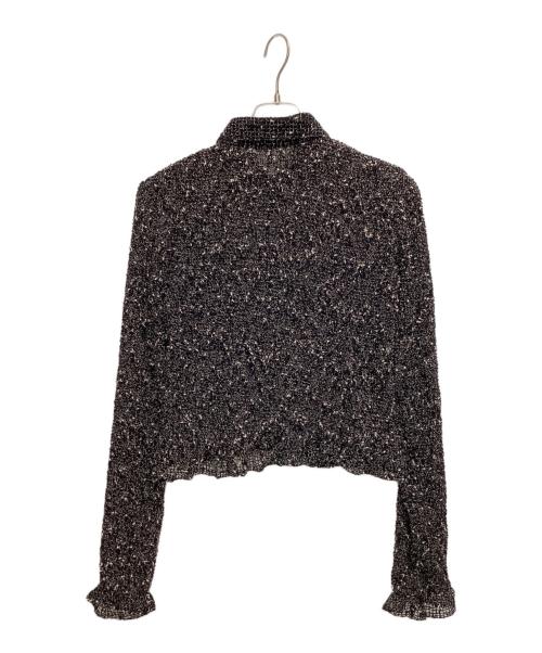 CLANE（クラネ）CLANE (クラネ) 薄手カーディガン ブラック×ホワイト サイズ:1の古着・服飾アイテム