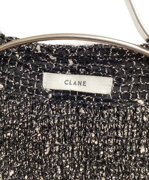 CLANE（クラネ）CLANE (クラネ) 薄手カーディガン ブラック×ホワイト サイズ:1の古着・服飾アイテム