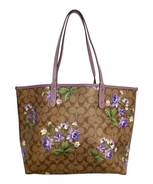 COACH（コーチ）COACH (コーチ) トートバッグ ブラウン×パープルの古着・服飾アイテム