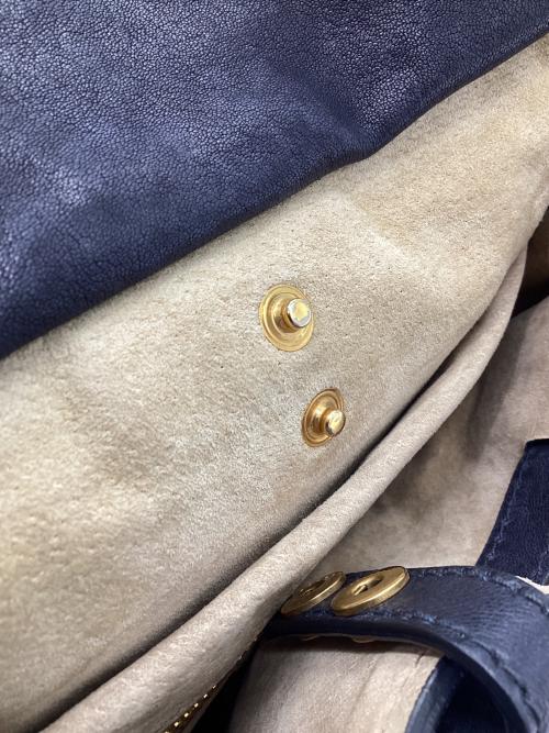 MIU MIU（ミュウミュウ）MIU MIU (ミュウミュウ) 2WAYショルダーバッグ ネイビー×ブラウンの古着・服飾アイテム