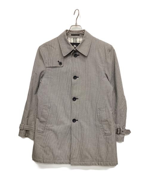 BURBERRY BLACK LABEL（バーバリーブラックレーベル）BURBERRY BLACK LABEL (バーバリーブラックレーベル) ステンカラーコート ブラック×ホワイト サイズ:Ｍの古着・服飾アイテム