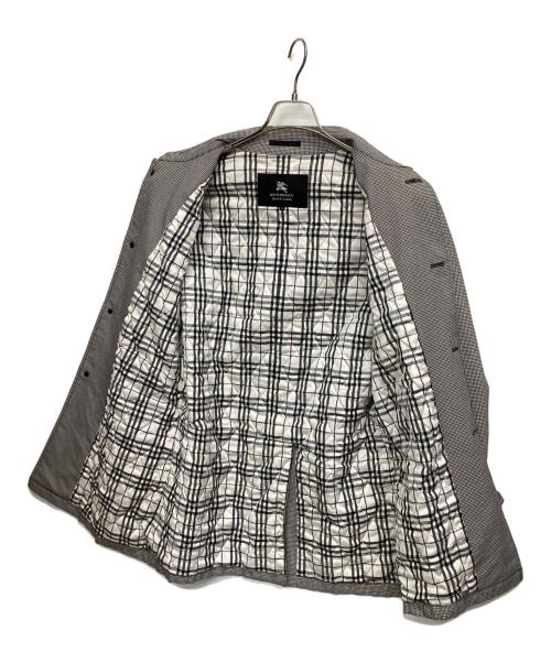 BURBERRY BLACK LABEL（バーバリーブラックレーベル）BURBERRY BLACK LABEL (バーバリーブラックレーベル) ステンカラーコート ブラック×ホワイト サイズ:Ｍの古着・服飾アイテム