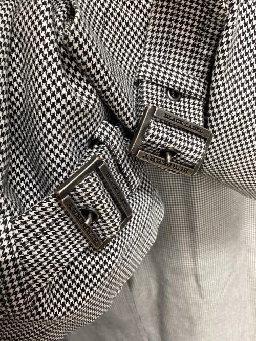 BURBERRY BLACK LABEL（バーバリーブラックレーベル）BURBERRY BLACK LABEL (バーバリーブラックレーベル) ステンカラーコート ブラック×ホワイト サイズ:Ｍの古着・服飾アイテム