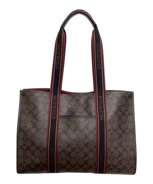 COACH（コーチ）COACH (コーチ) トートバッグ ラージ スミス トート・シグネチャー キャンバス  ブラウンの古着・服飾アイテム