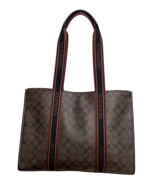 COACH（コーチ）COACH (コーチ) トートバッグ ラージ スミス トート・シグネチャー キャンバス  ブラウンの古着・服飾アイテム