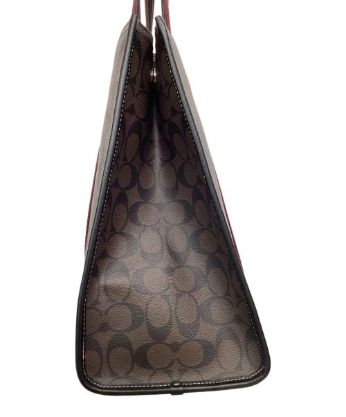 COACH（コーチ）COACH (コーチ) トートバッグ ラージ スミス トート・シグネチャー キャンバス  ブラウンの古着・服飾アイテム