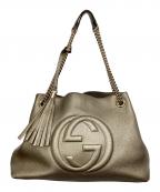 GUCCIグッチ）の古着「チェーントートバッグ」｜ゴールド