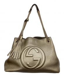 GUCCI（グッチ）の古着「チェーントートバッグ」｜ゴールド