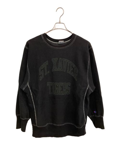 Champion REVERSE WEAVE（チャンピオン リバース ウィーブ）Champion REVERSE WEAVE (チャンピオン リバース ウィーブ) クルーネックスウェット ブラック サイズ:SIZE XLの古着・服飾アイテム