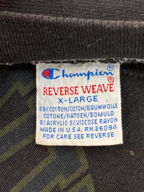 Champion REVERSE WEAVE（チャンピオン リバース ウィーブ）Champion REVERSE WEAVE (チャンピオン リバース ウィーブ) クルーネックスウェット ブラック サイズ:SIZE XLの古着・服飾アイテム