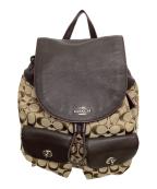 COACHコーチ）の古着「リュック シグネチャー」｜ブラウン×ベージュ