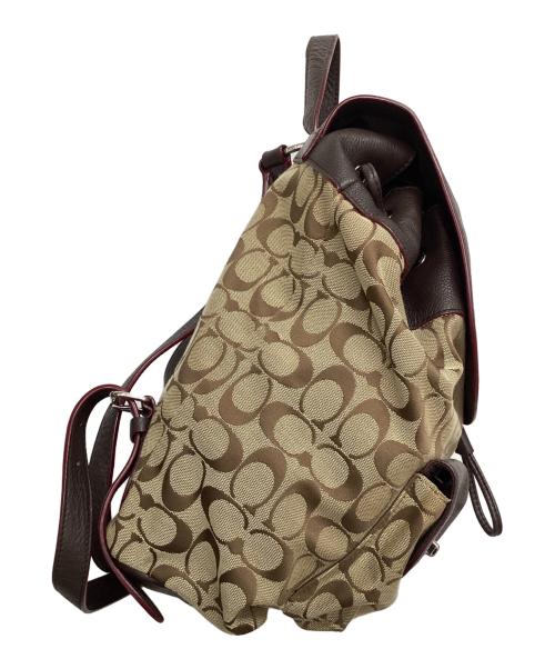 COACH（コーチ）COACH (コーチ) リュック シグネチャー ブラウン×ベージュの古着・服飾アイテム