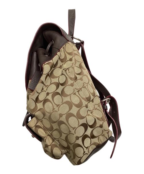 COACH（コーチ）COACH (コーチ) リュック シグネチャー ブラウン×ベージュの古着・服飾アイテム